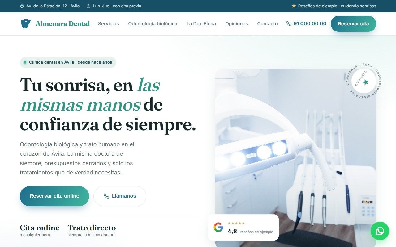 Web de muestra para salud: Clínica dental