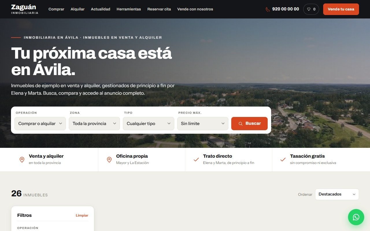 Web de muestra para inmobiliaria: Agencia inmobiliaria