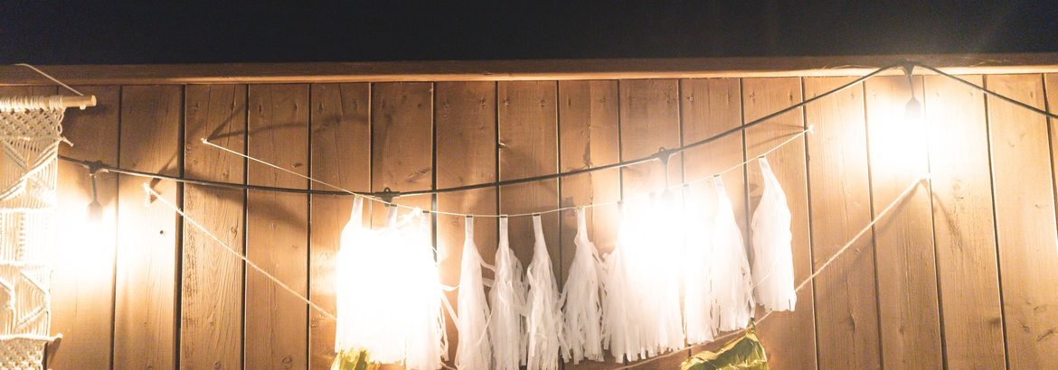 Guirnaldas de luces en la carpa